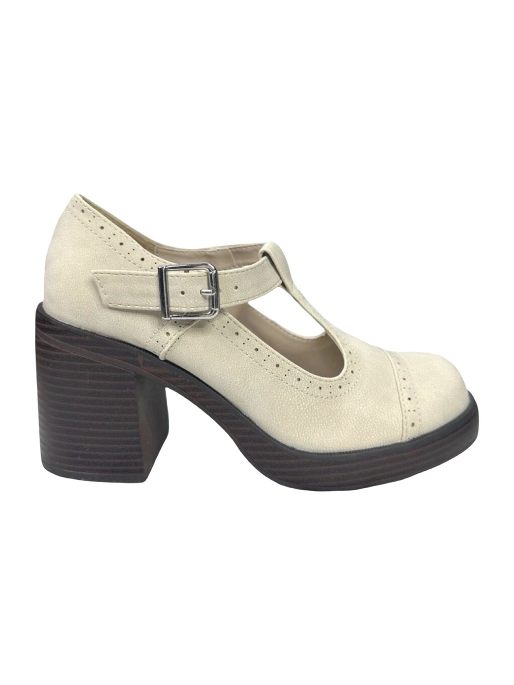 JellyPop Xena Bone Block Heels - Size 7.5